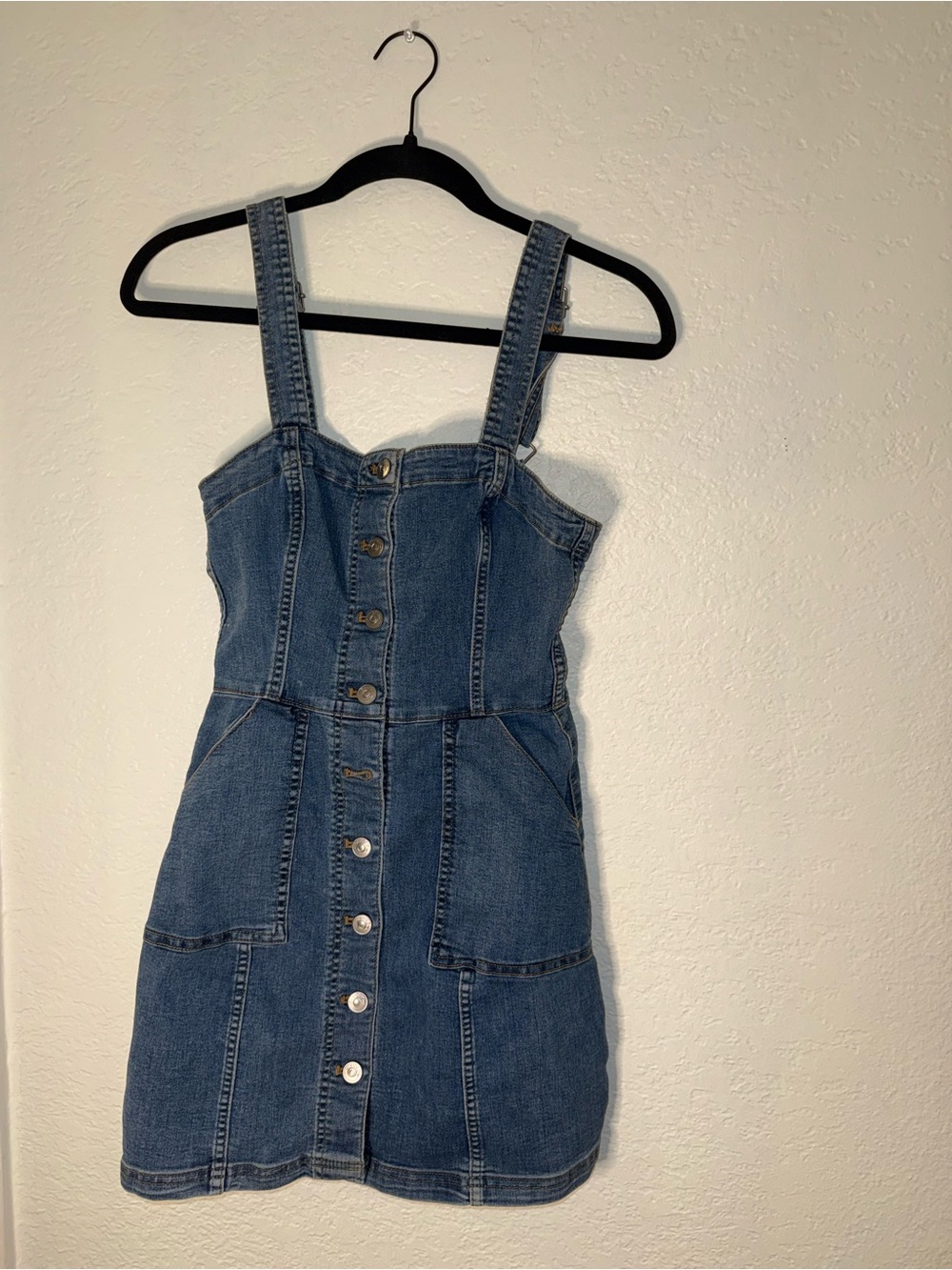 Divided Denim Button-Front Mini Dress - Blue